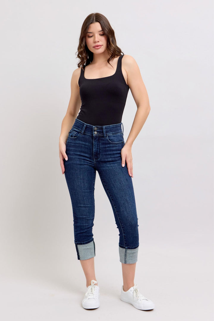Judy Blue HW Double Waistband Capri