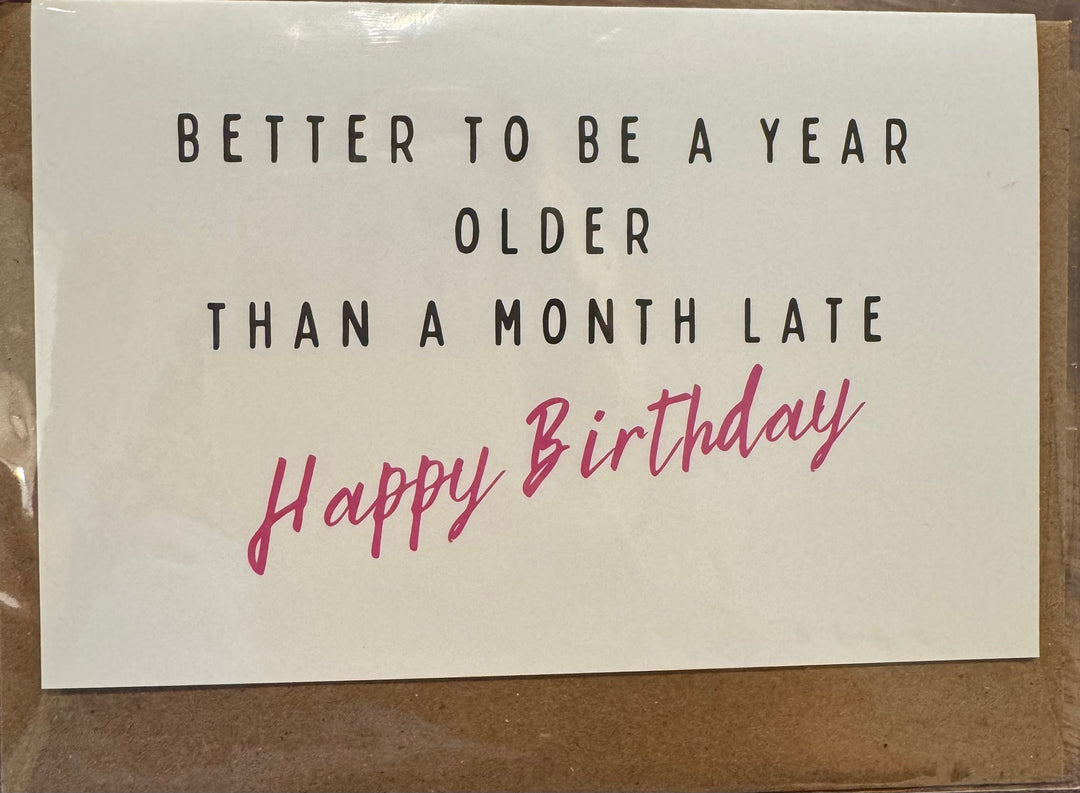 Month late card