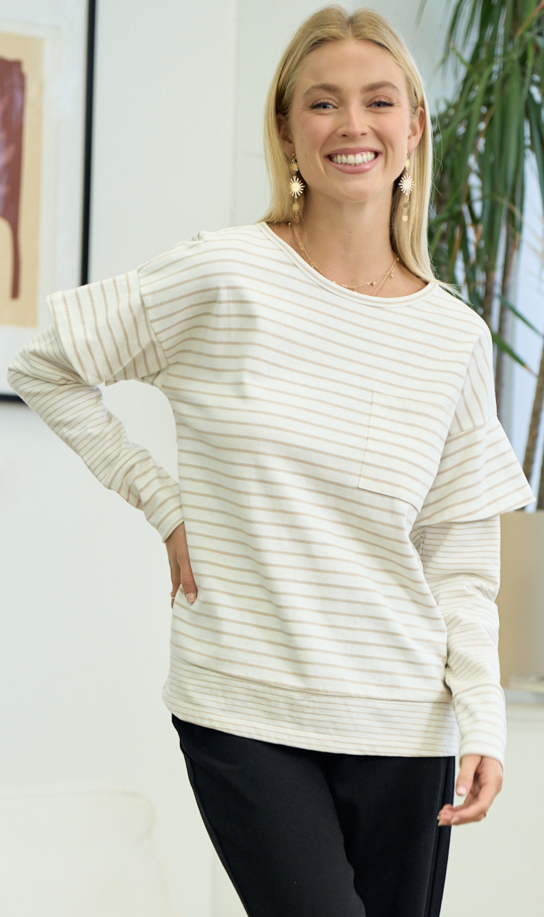 Doe beige layered shirt