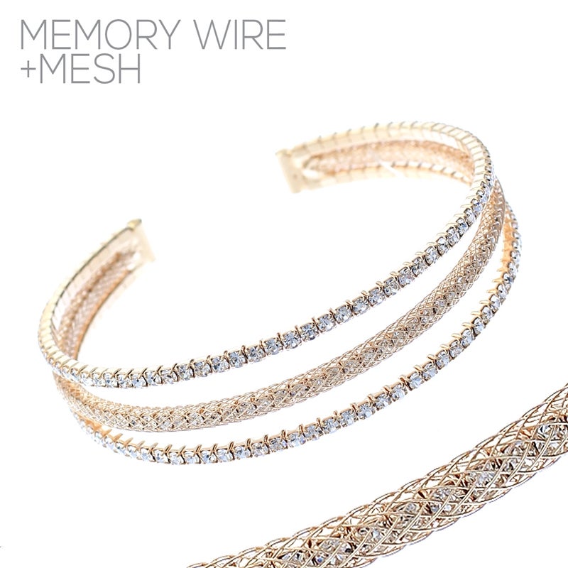 Sparkle 3 line gold rhinestone bracelet