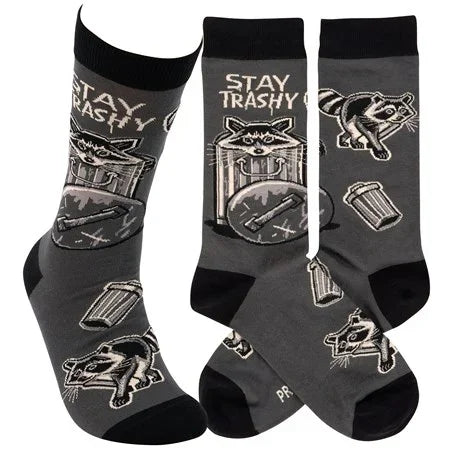 Stay Trashy Novelty Socks, One Size, Unisex