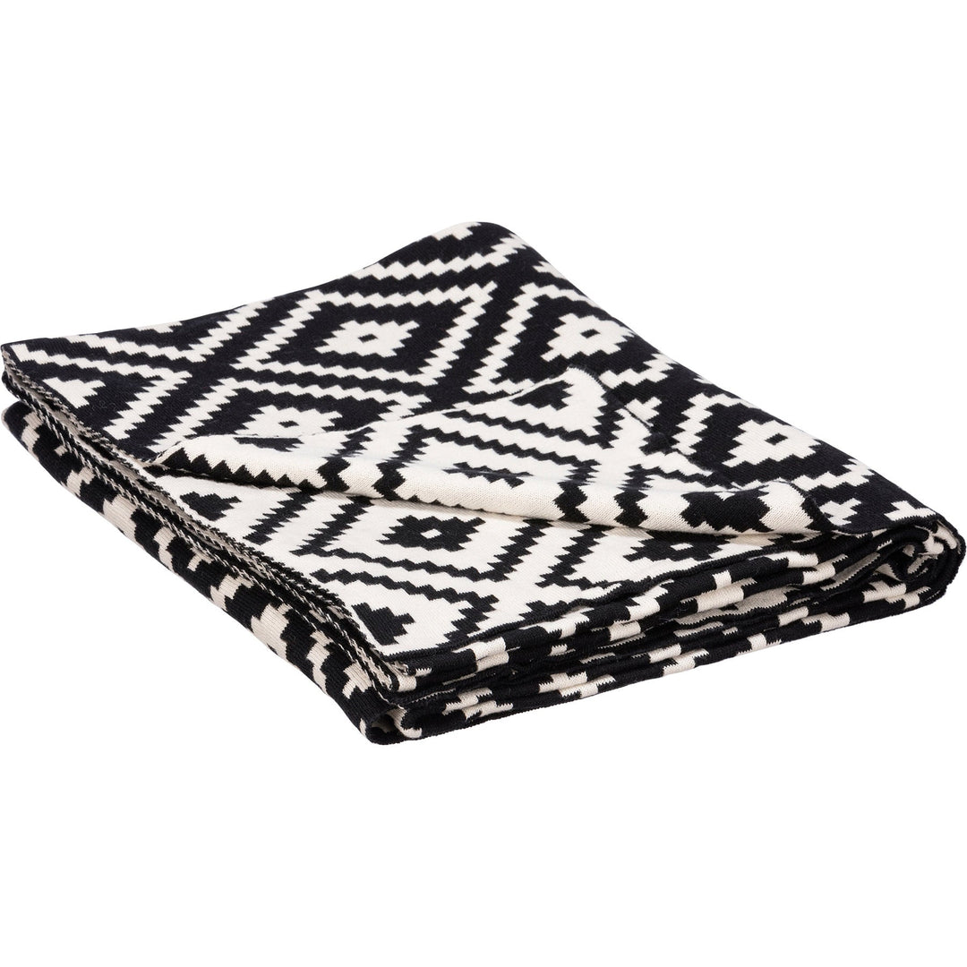 Throw/black cream diamond