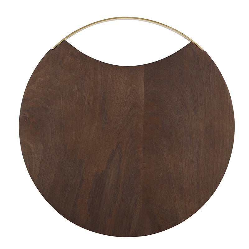 Round board wood+brass