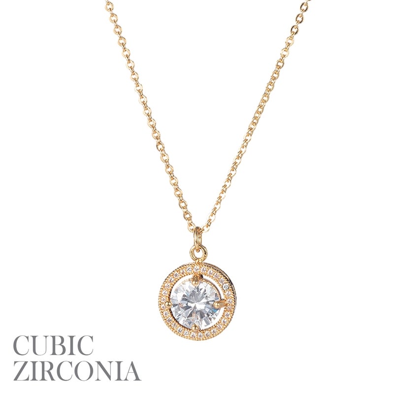 Round pendant necklace gold