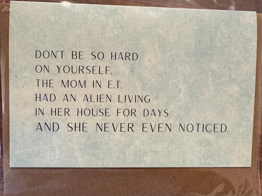Don’t be hard on yourself card