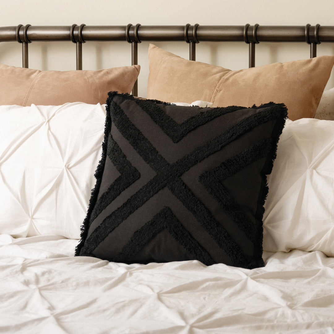 Pillow black fringe