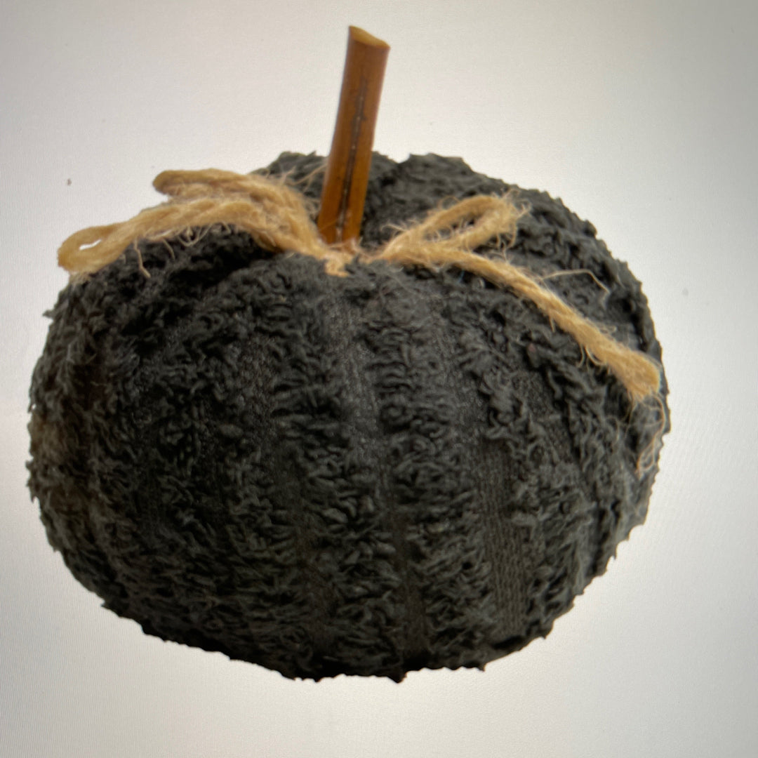 Black chenille pumpkin 3”