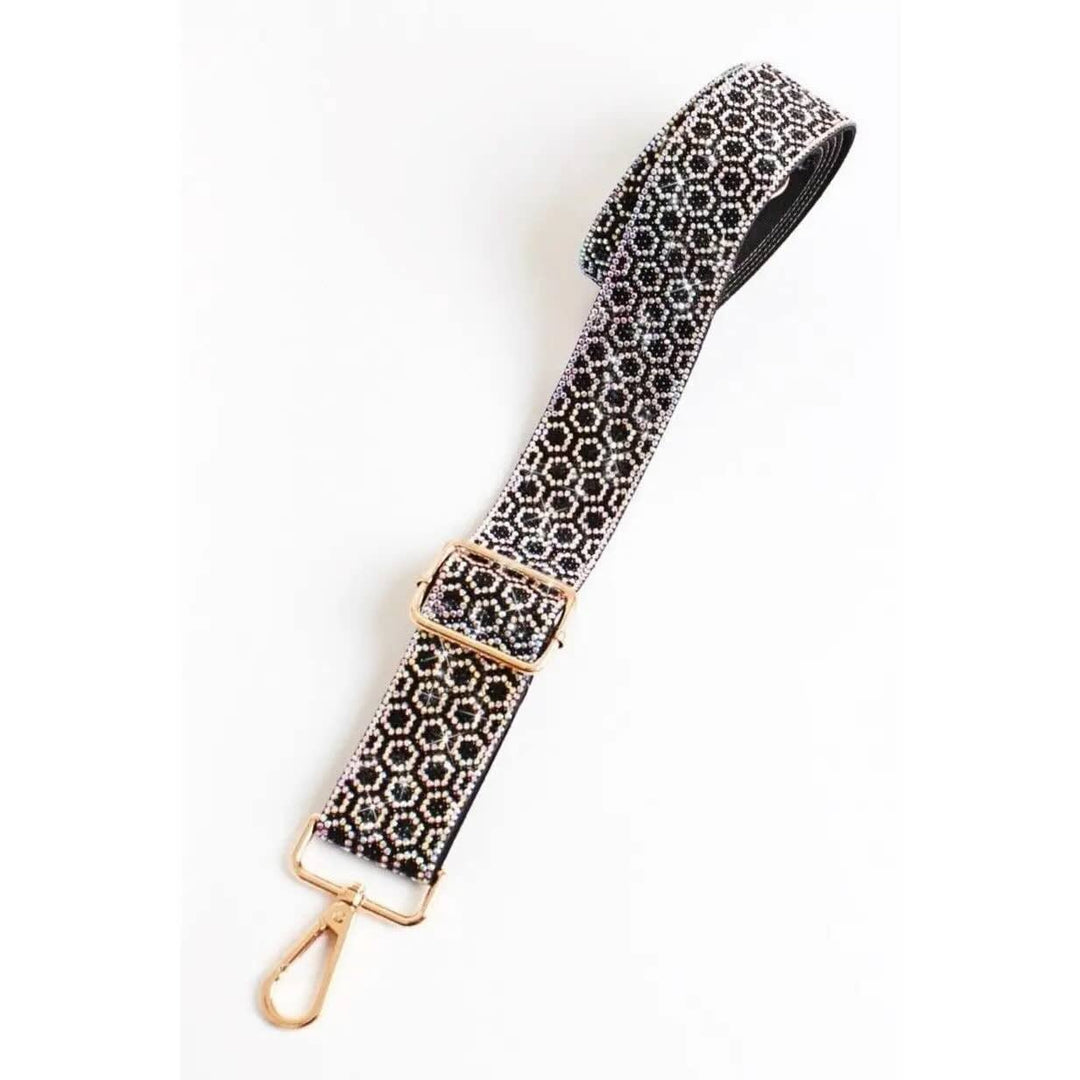 Beehive rhinestone guitar strap