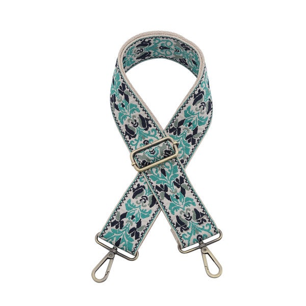 Boho guitar strap green/nv/to