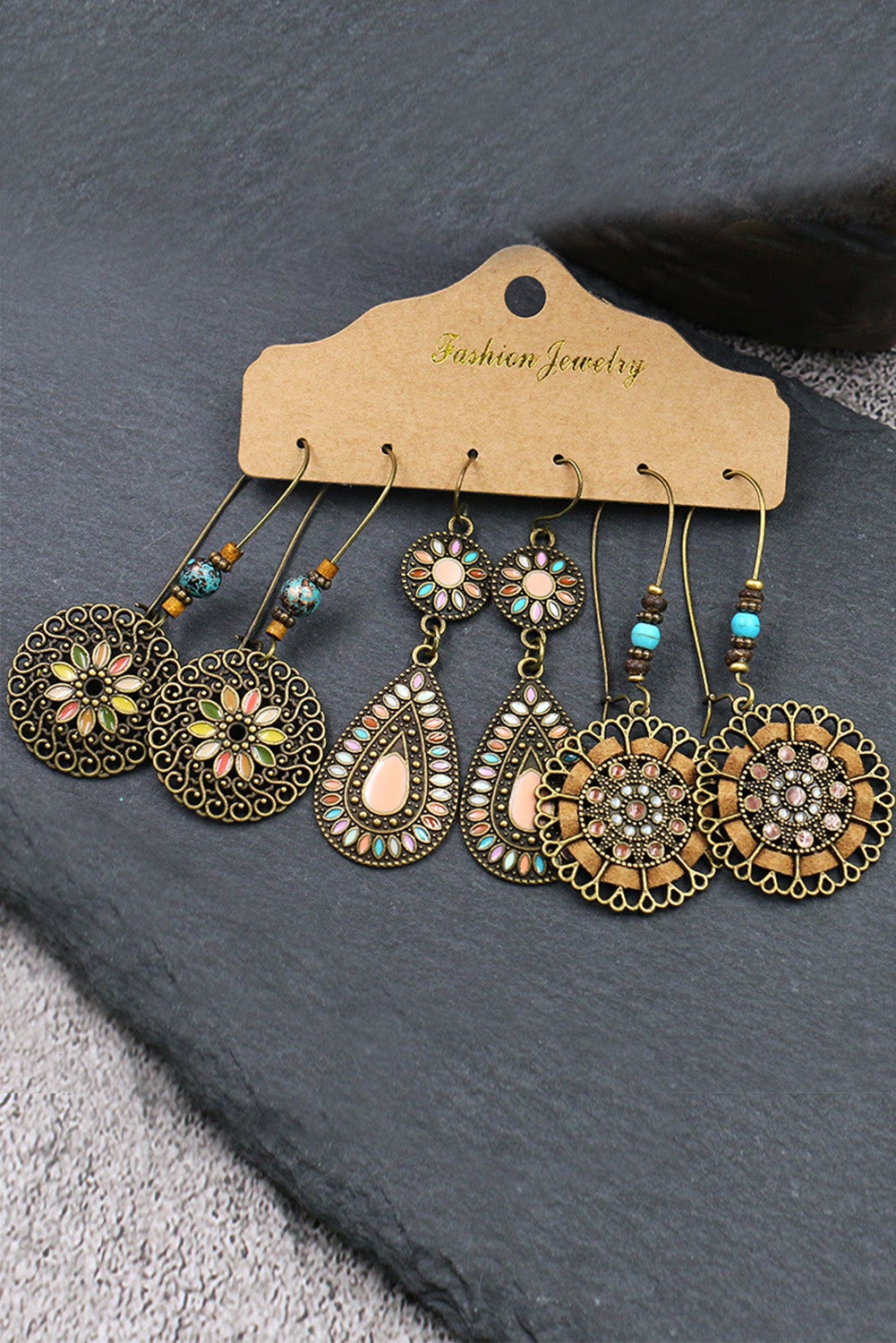 Gold hobo earrings set