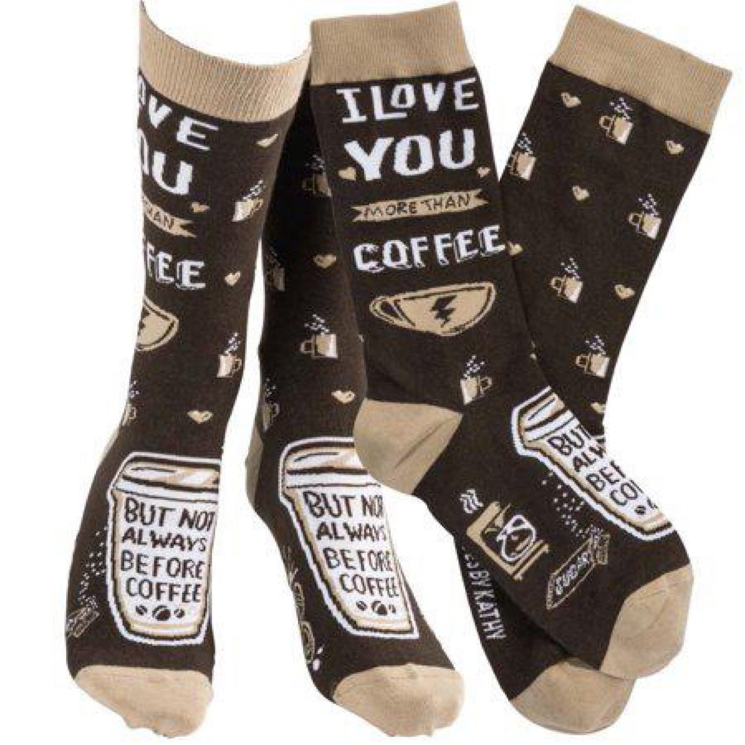 Love you more than Coffee socks