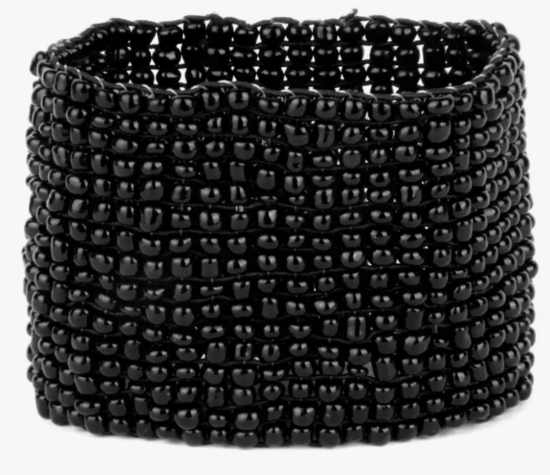 Glass beaded bracelet black