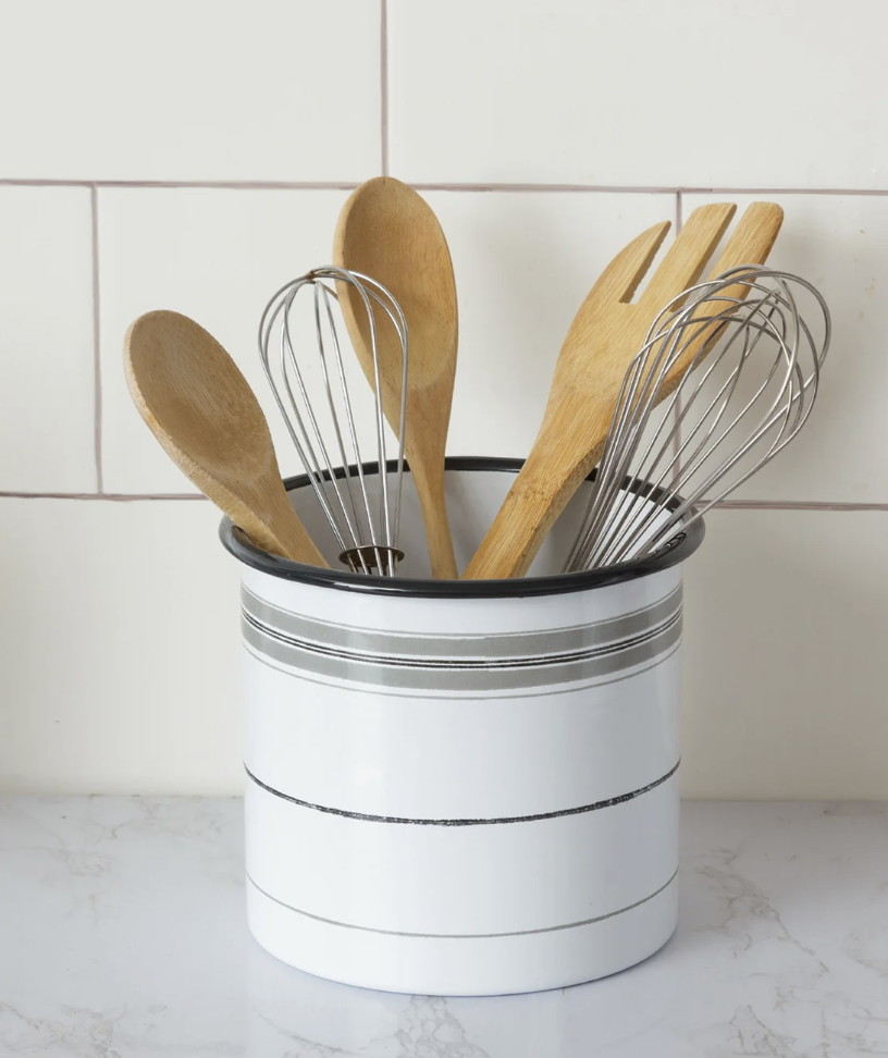 Enamel bucket striped