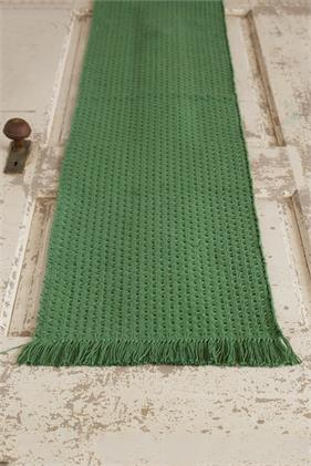 Table runner green woven