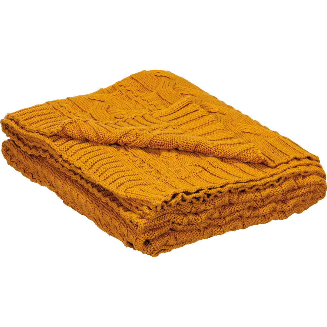 Throw-cable knit saffron