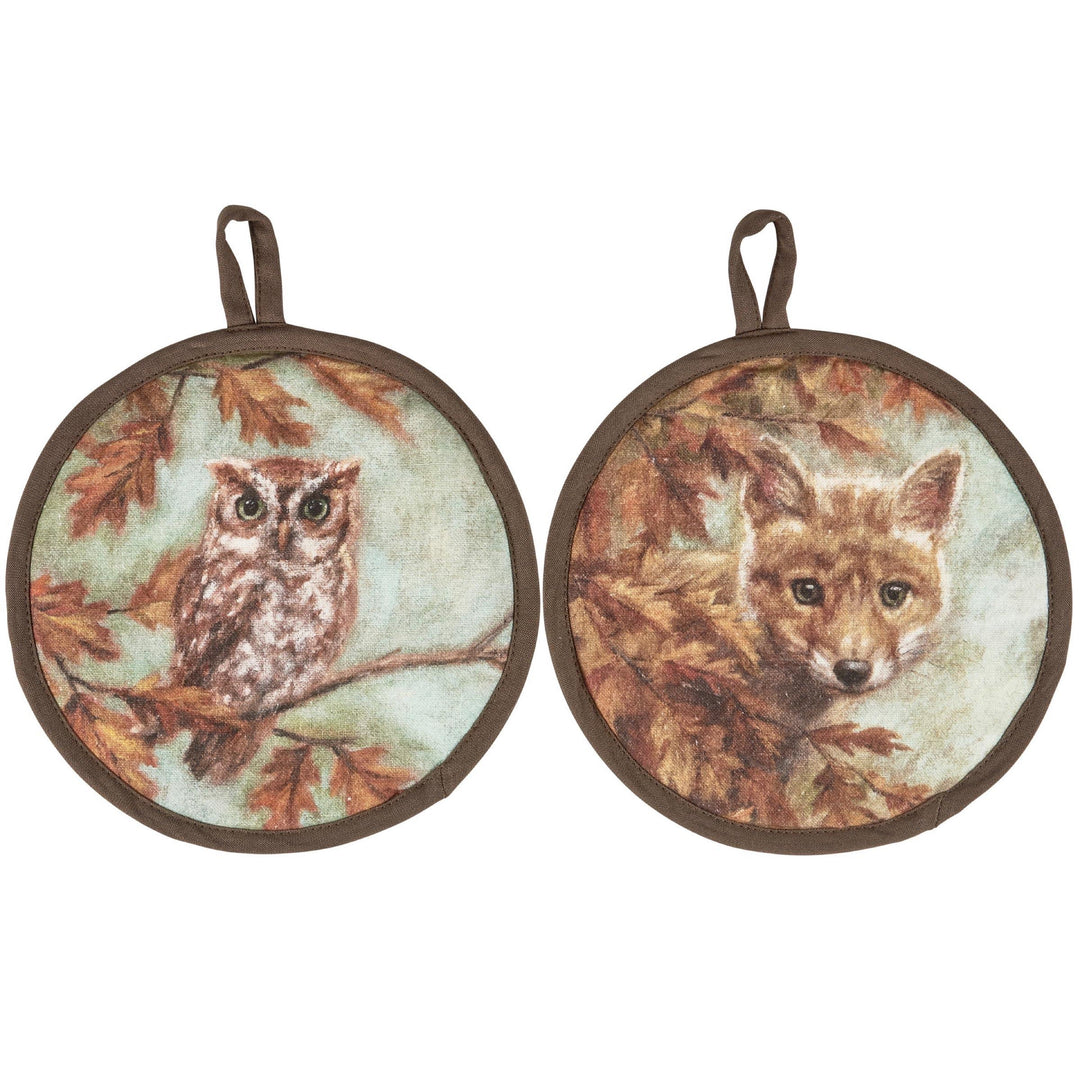 Fox and Owl Hot Pad Set