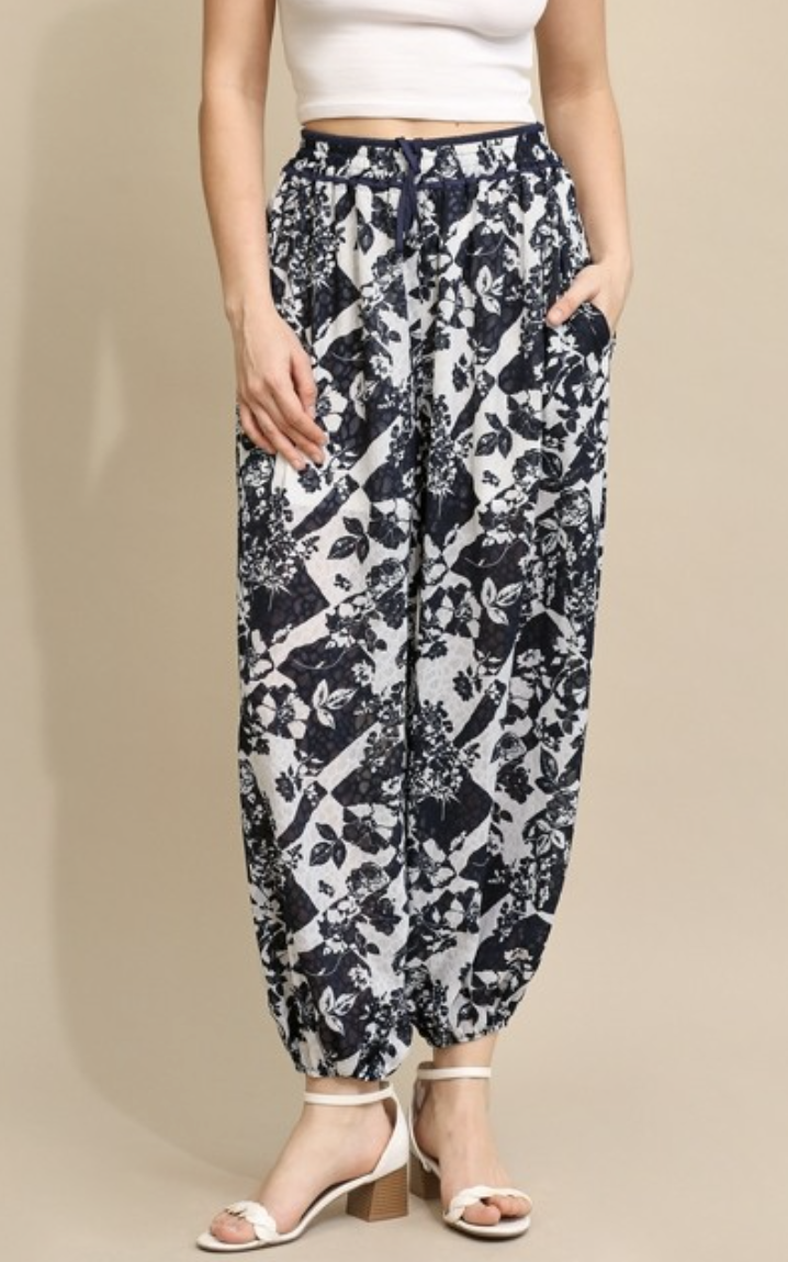 Floral pant balloon midi
