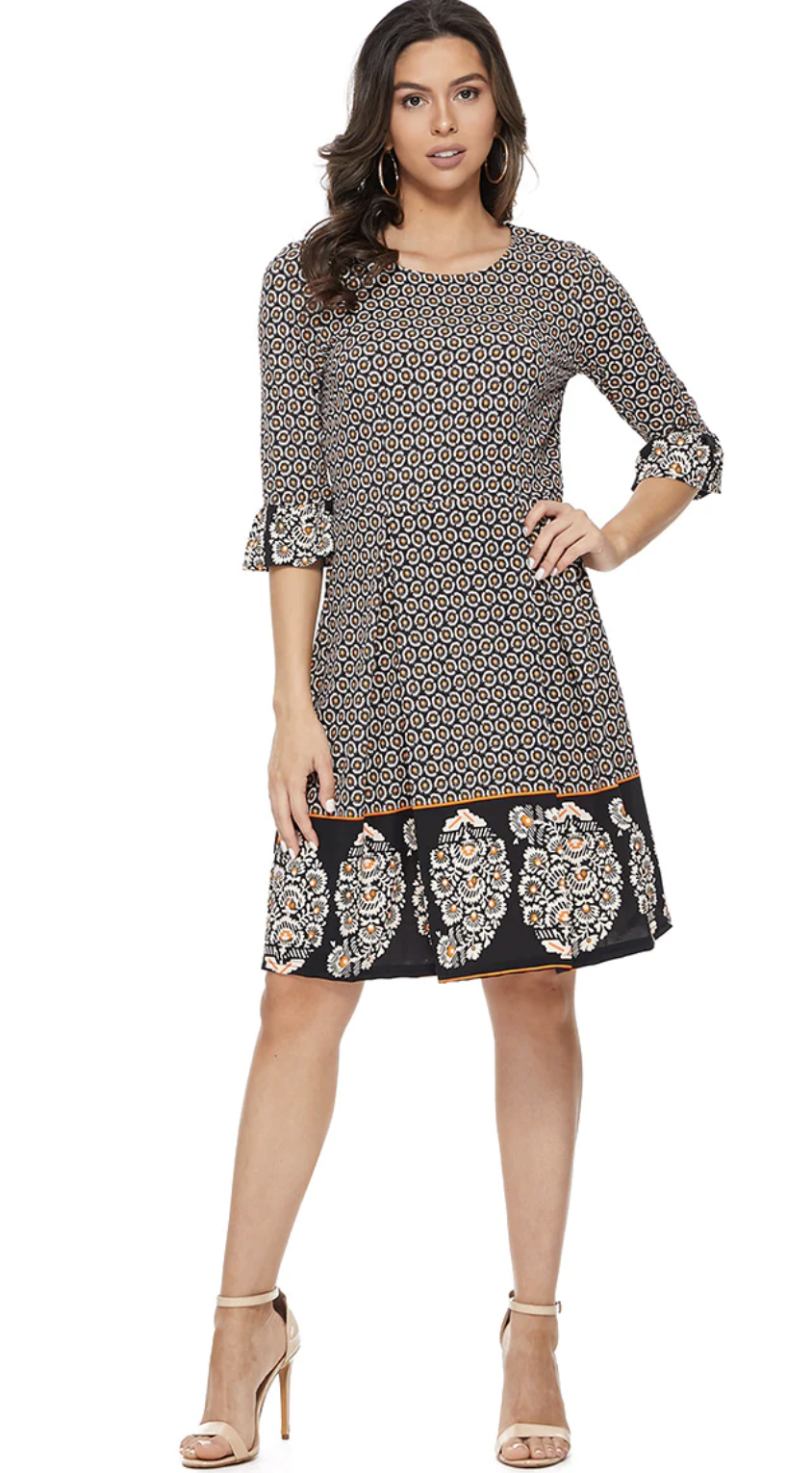 Aryeh bl/orange dress