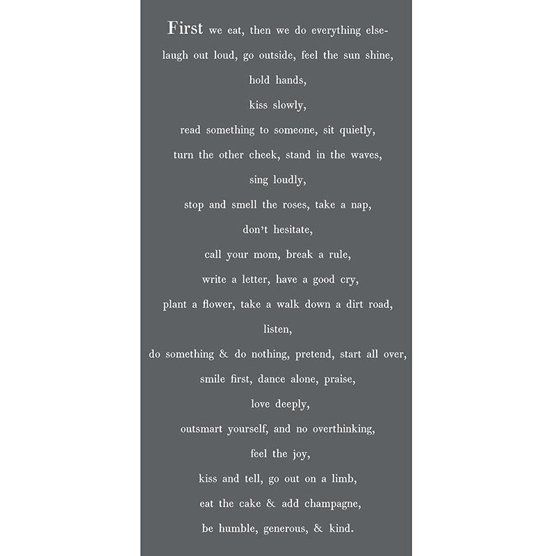 Runner first we eat