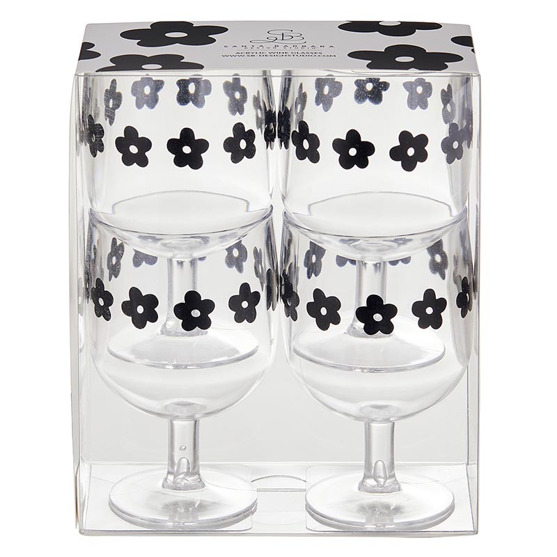acrylic Flower wine glasses set/4