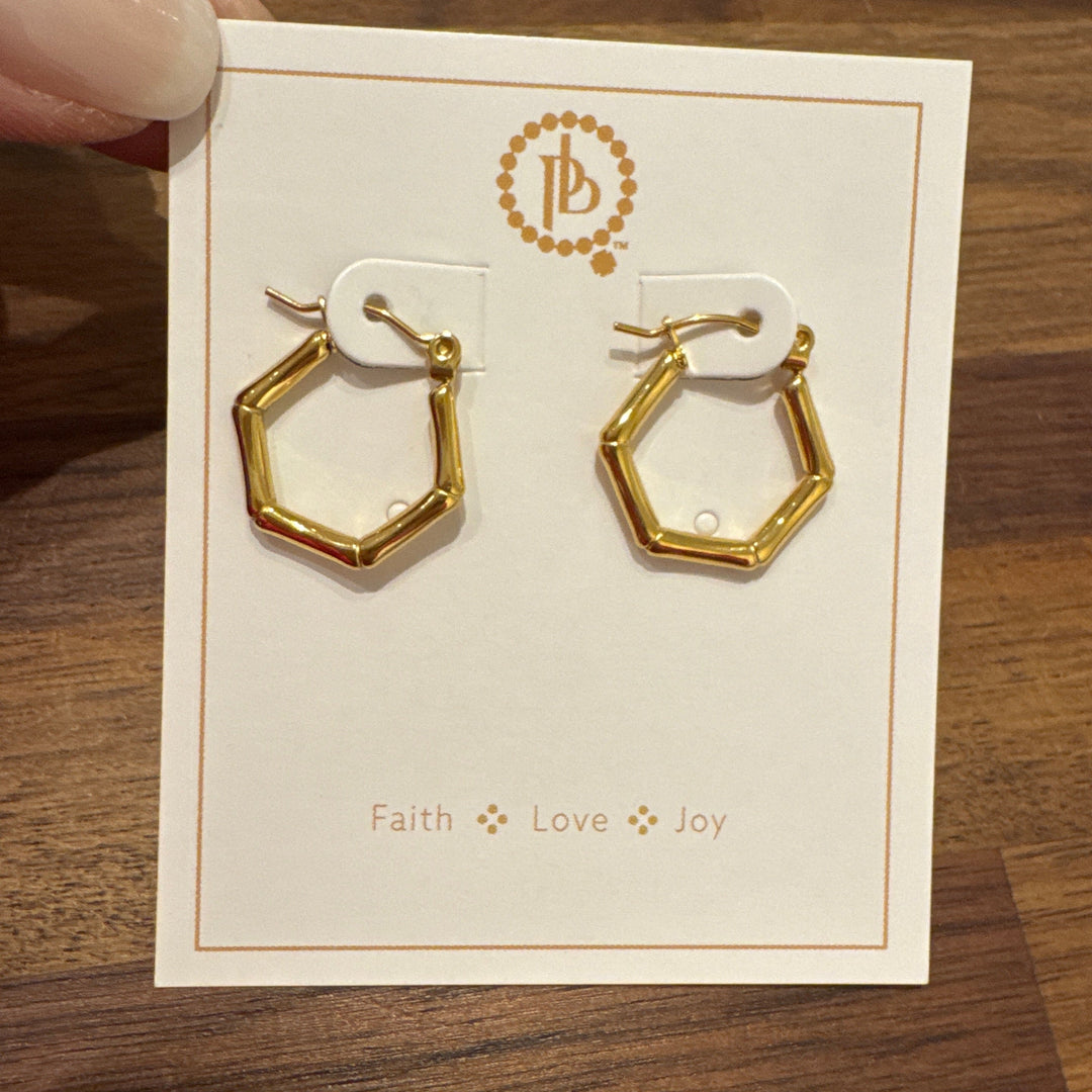 Non tarnish bamboo hoop earrings