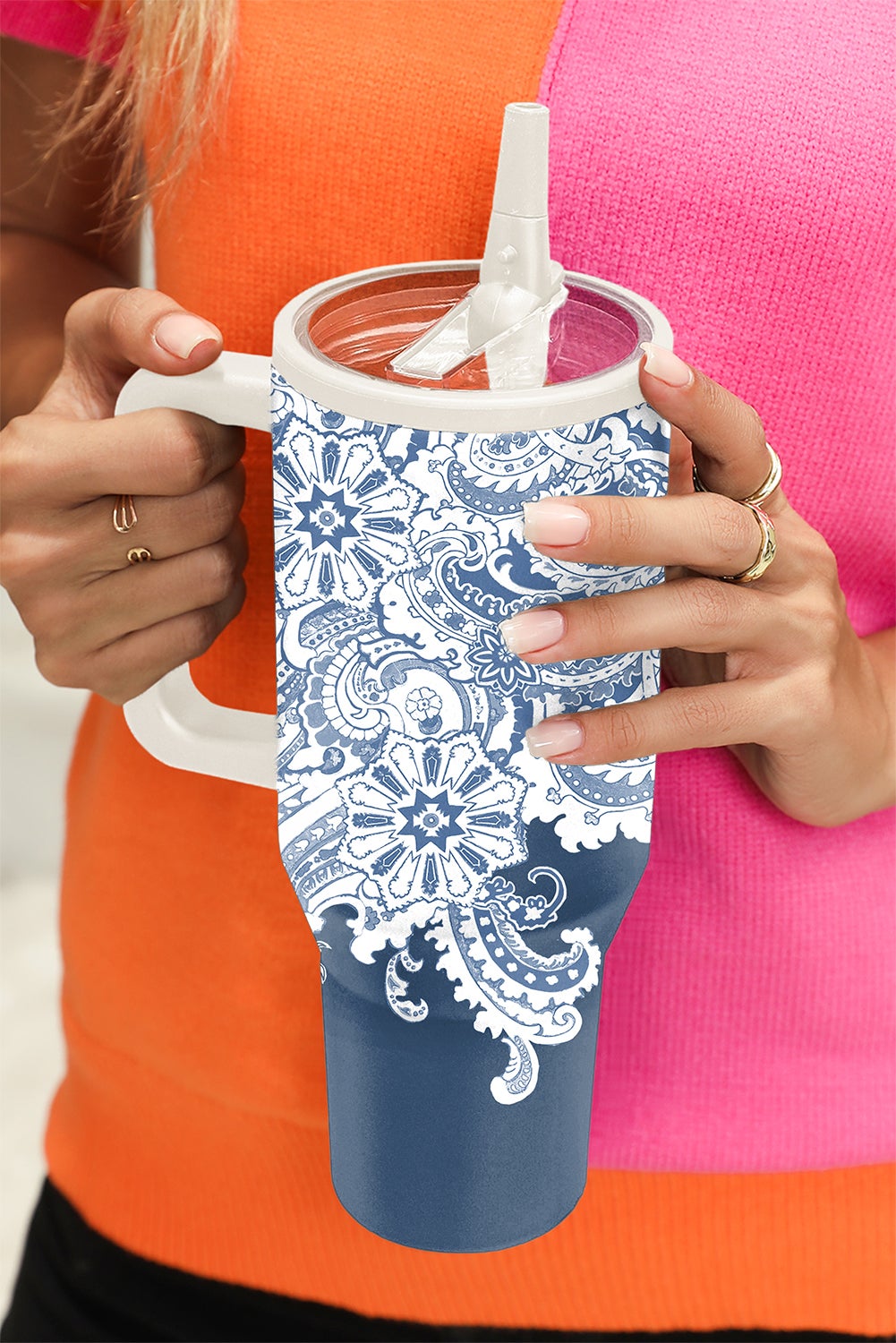 Sky blue portable cup 40oz