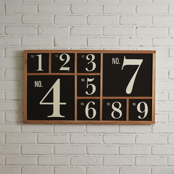 Numeral wall sign