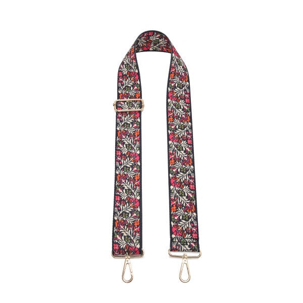 Floral Guitar strap fuchsia/pink