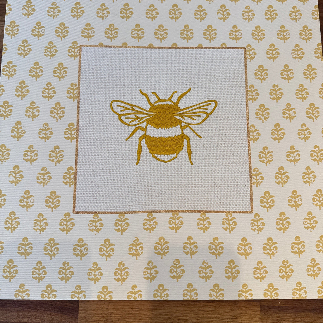 Bee embroidery canvas