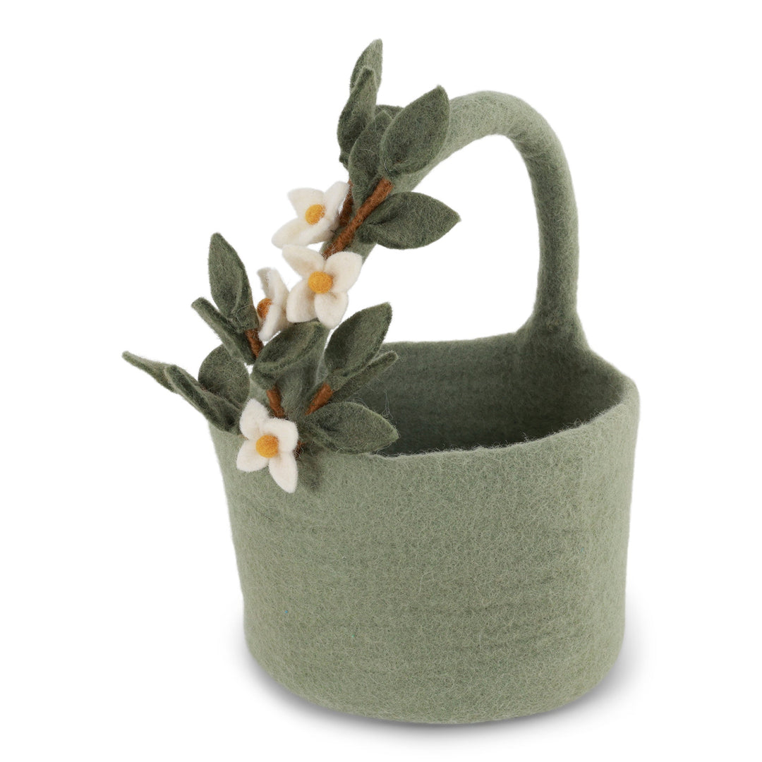 Basket with flower garland