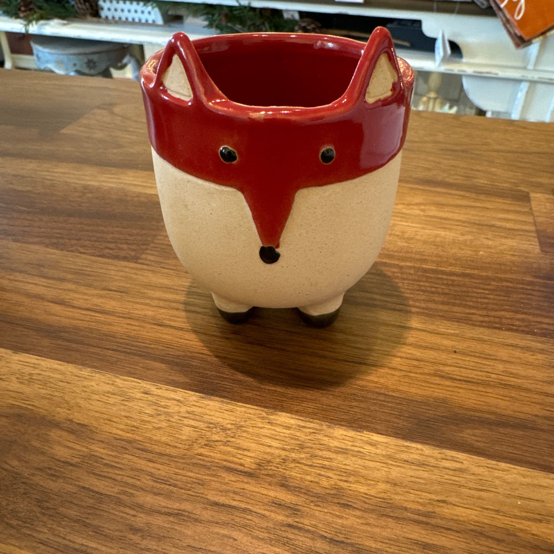 Mini red fox planter