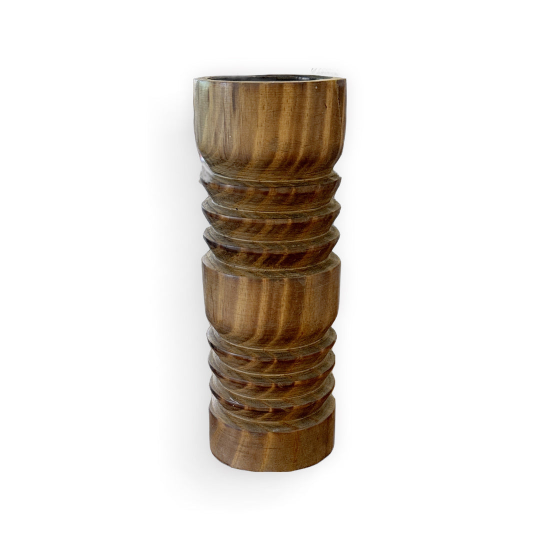 Candle pillar twist wooden