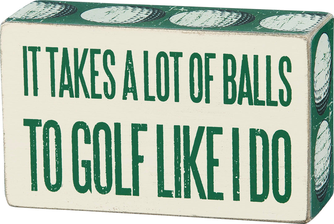 Block sign-golf balls