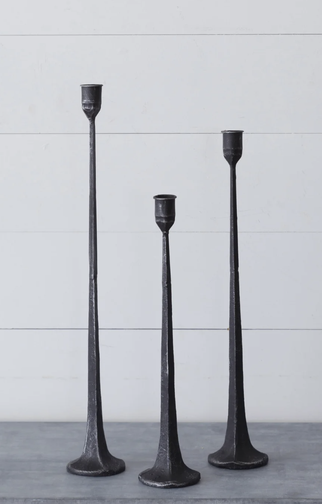 Iron candle holder black