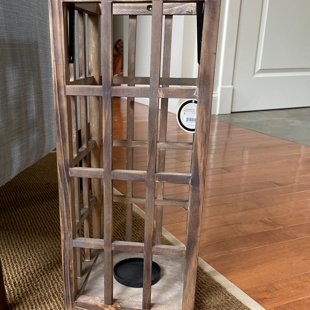 Wood tall lantern