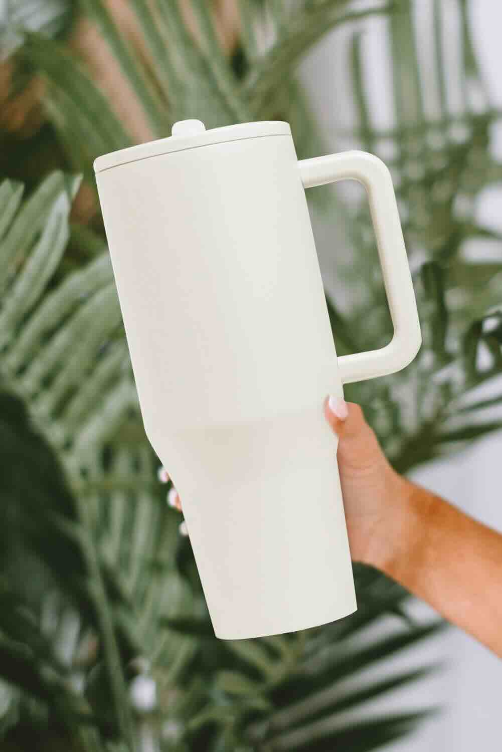 White 40oz stainless steel mug