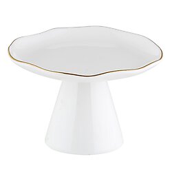 Sm pedestal tray gold stripe