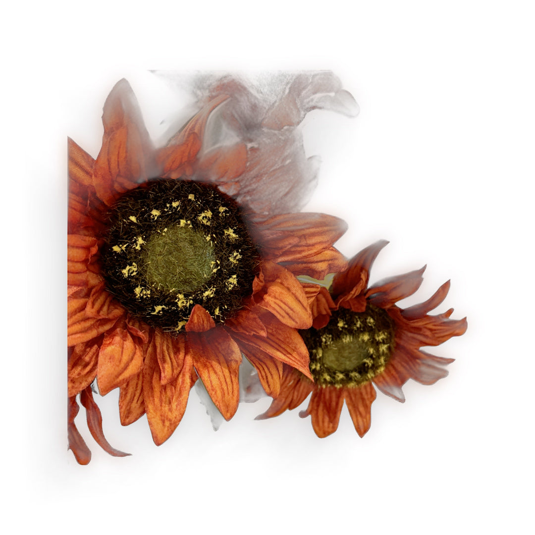 19” rustic sunflower burnt red