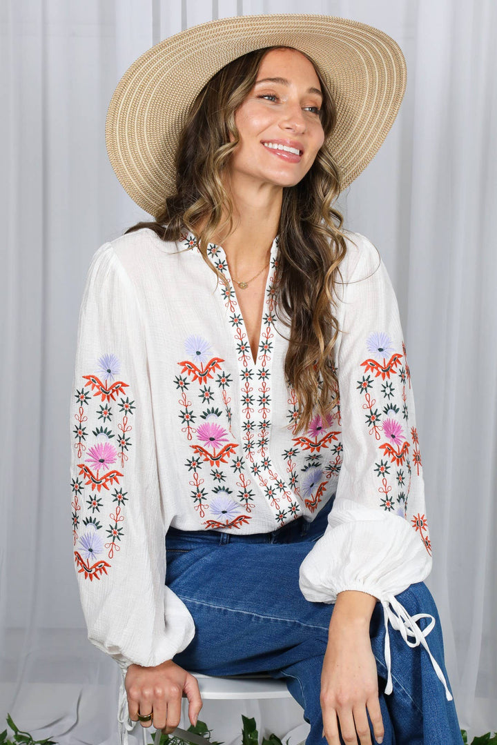 Vintage Embroidered Bohemian Top