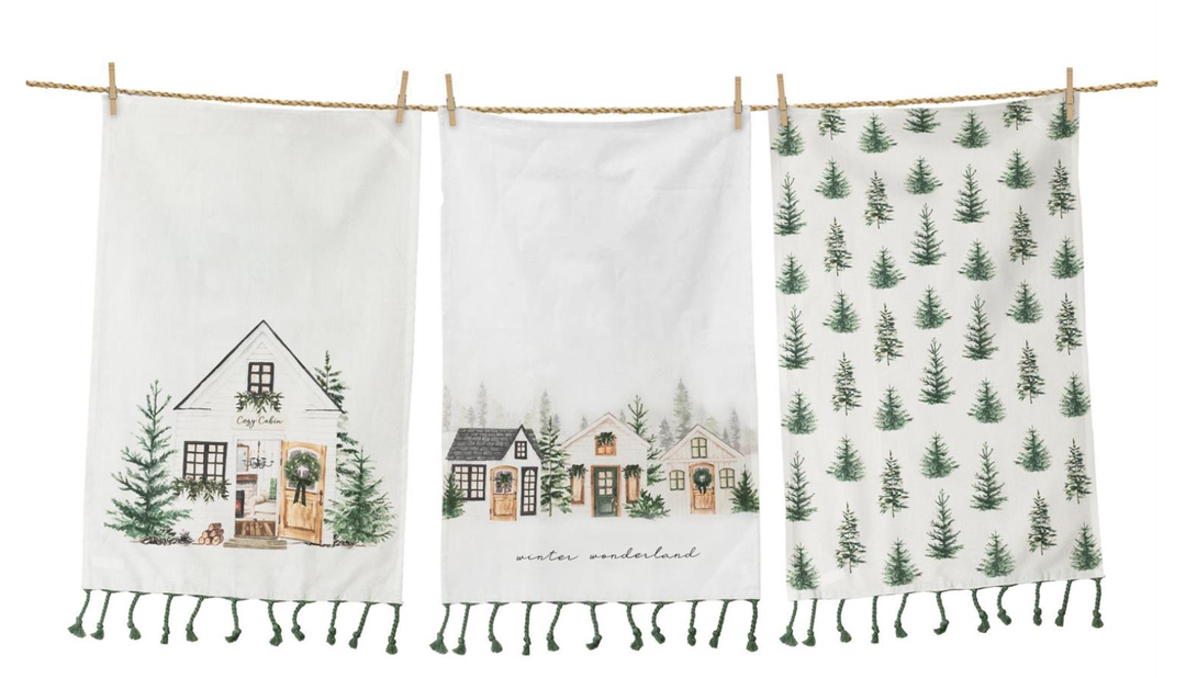 Cozy cottage set of towels (3)