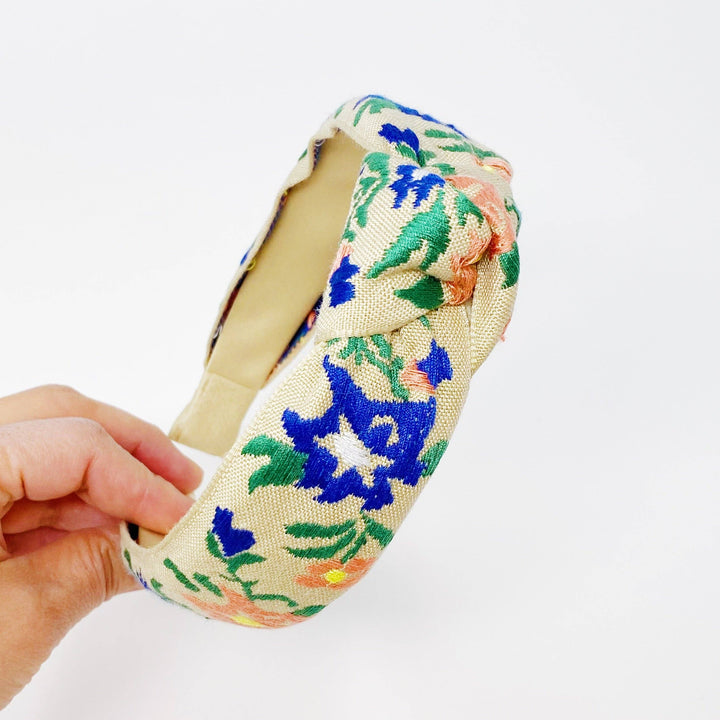 French Floral Embroidered Headband