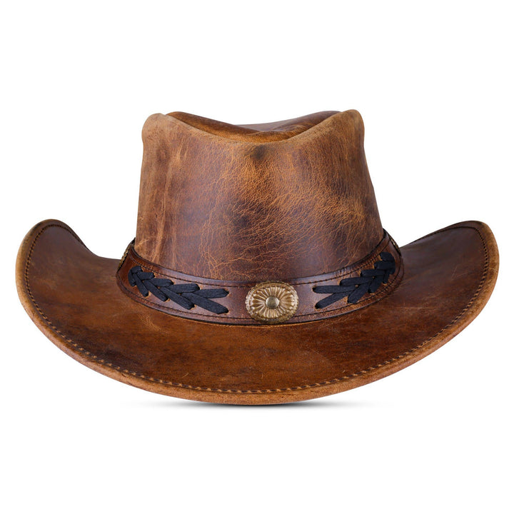 Medium Brown Shapeable Western Brown Leather Outback Cowboy Hat
