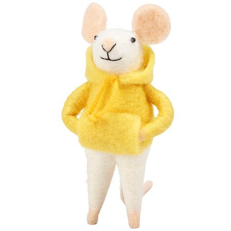 Critter-Yellow Hoodie Mouse 4.75 " 121110