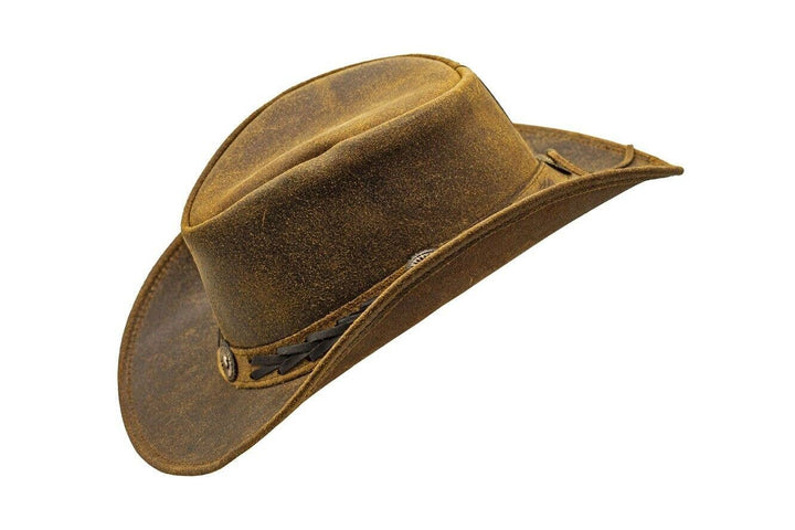 Suede Leather Shapeable Western Brown Leather Outback Cowboy Hat