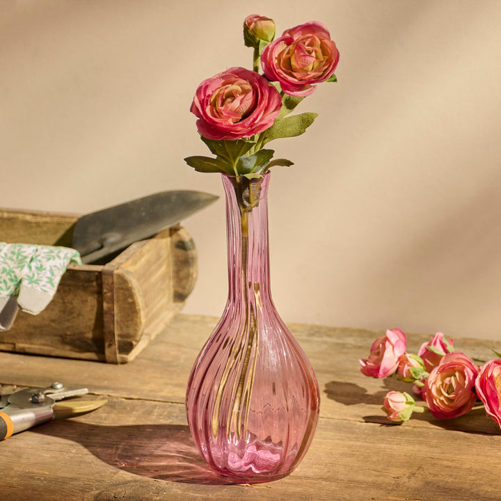 Bud Vase Pink Ribbed