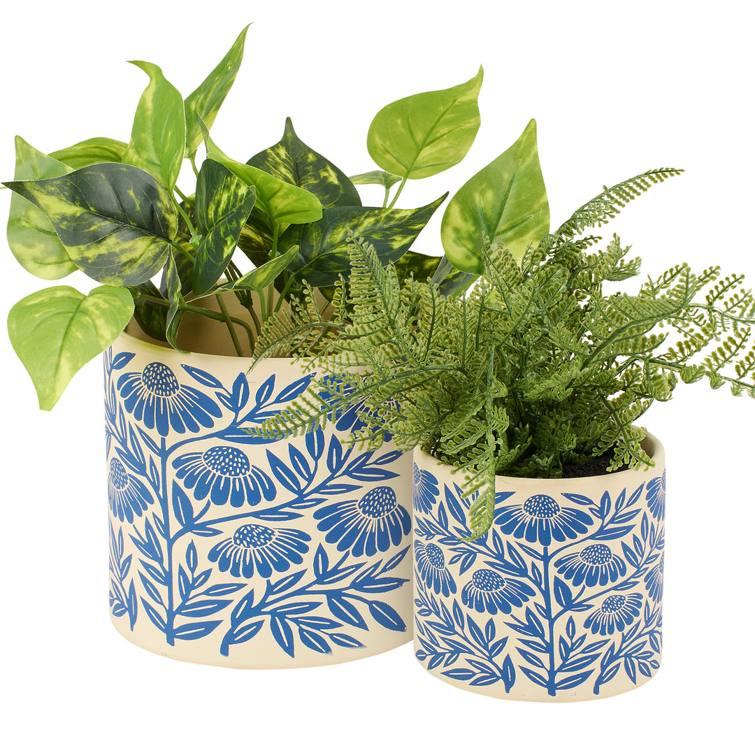 Blue Folk Planter