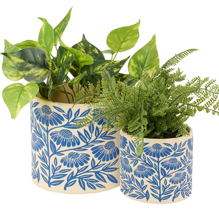 Blue Folk Planter