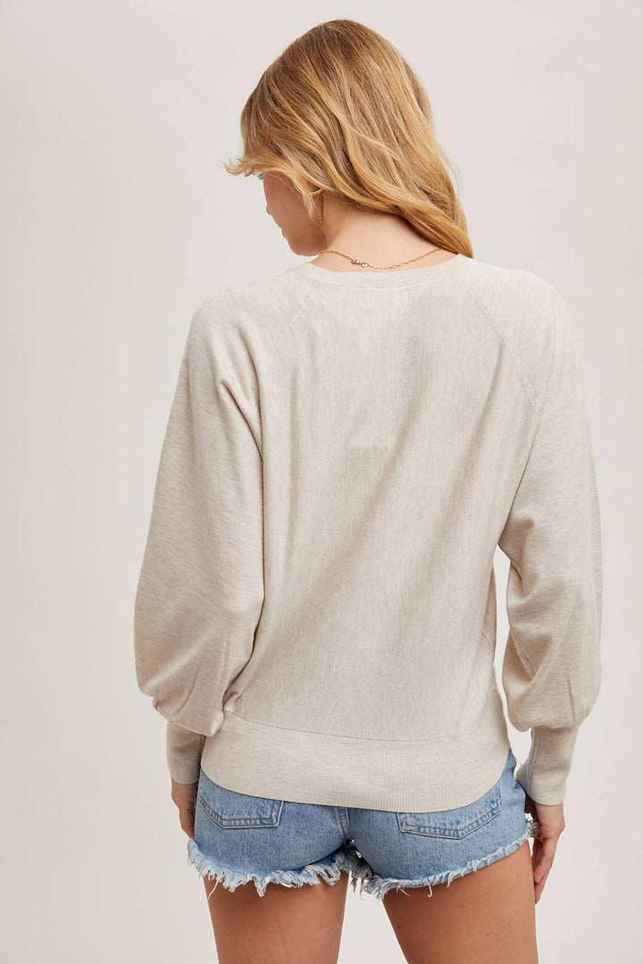 Oatmeal Lightweight Knit Sweater Pullover