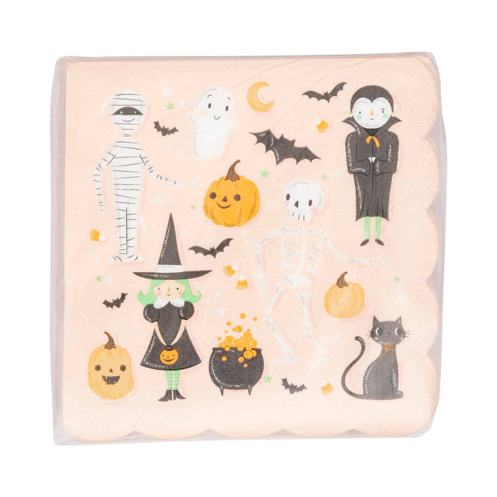 Scallop Halloween Icons Cocktail Napkin