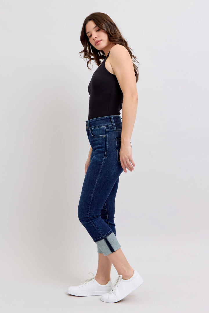 Judy Blue HW Double Waistband Capri